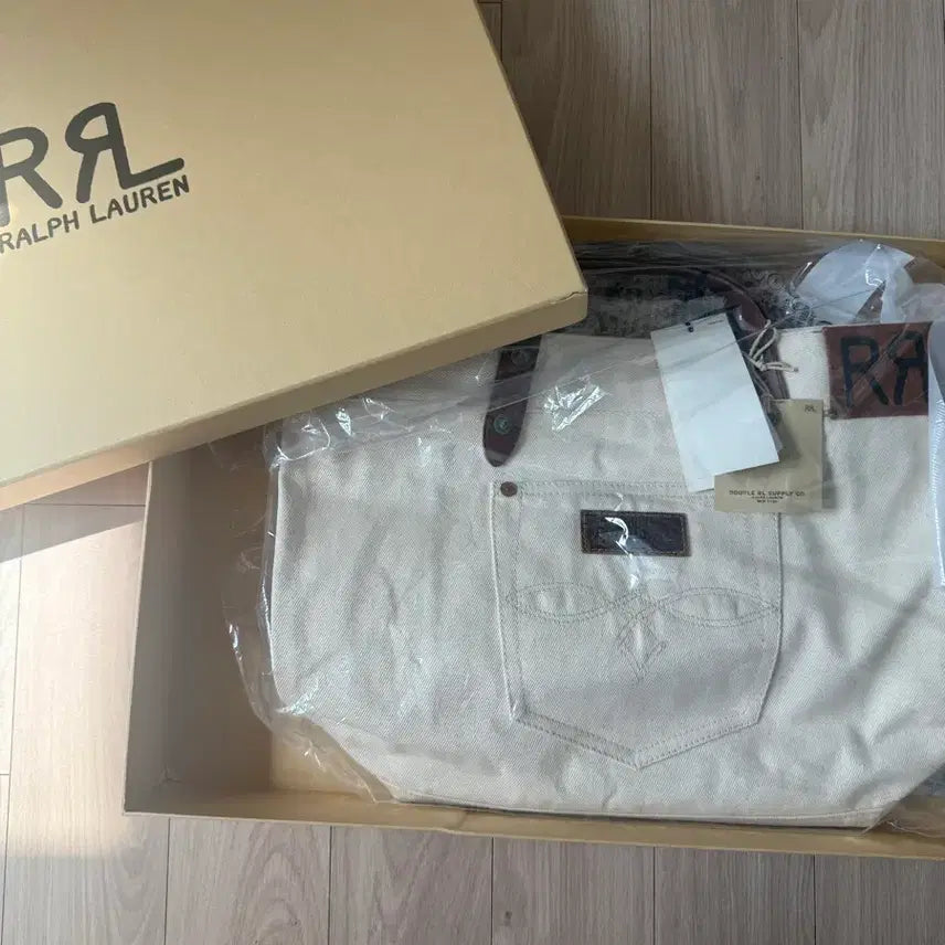 [BUNJANG] RRL Leather Dream Twill Tote Bag / rrl 레더 드림 트윌 토트백