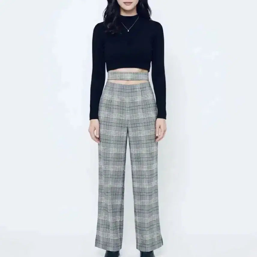 [BUNJANG] Checkered Slacks / 회색 체크 슬랙스
