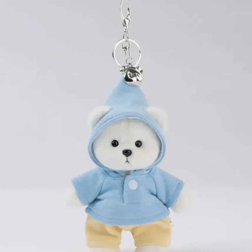 [BUNJANG] Teddy Tales Lena Bear Signature Keyring White / 테디테일즈 레나베어 시그니처 키링- 화이트 색상