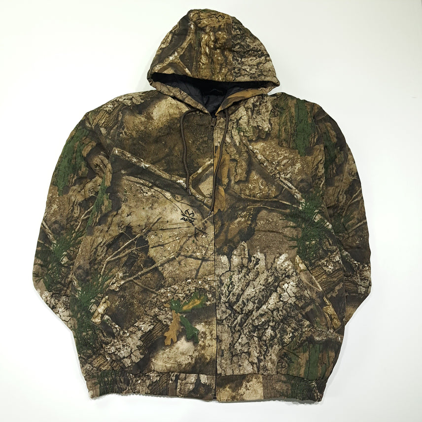 [BUNJANG] Gamehide Realtree APX 2XL Quilted Brown Hooded Jacket / CL697 2XL 게임하이드 00s 리얼트리 퀼팅 브라운 후드 자켓 점퍼