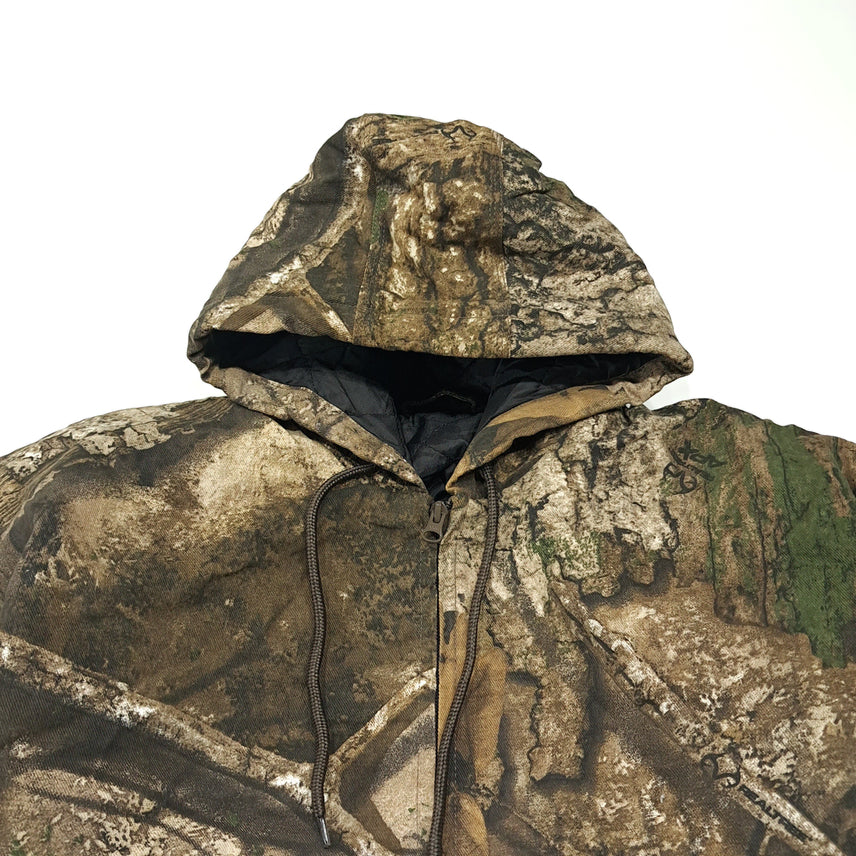 [BUNJANG] Gamehide Realtree APX 2XL Quilted Brown Hooded Jacket / CL697 2XL 게임하이드 00s 리얼트리 퀼팅 브라운 후드 자켓 점퍼