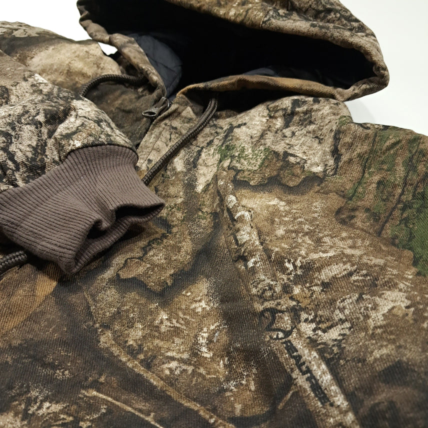 [BUNJANG] Gamehide Realtree APX 2XL Quilted Brown Hooded Jacket / CL697 2XL 게임하이드 00s 리얼트리 퀼팅 브라운 후드 자켓 점퍼