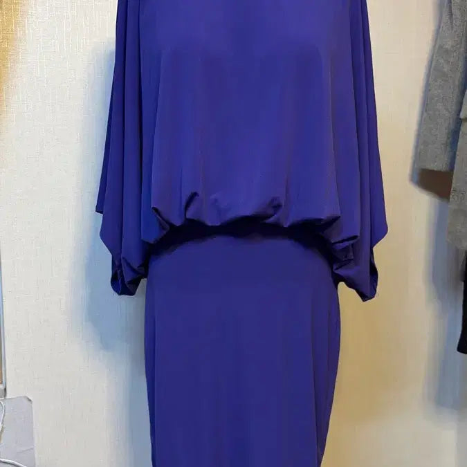 [BUNJANG] Purple Pleated Long Dress / 퍼플 플리츠 원피스 등플러팅 맥저지원단