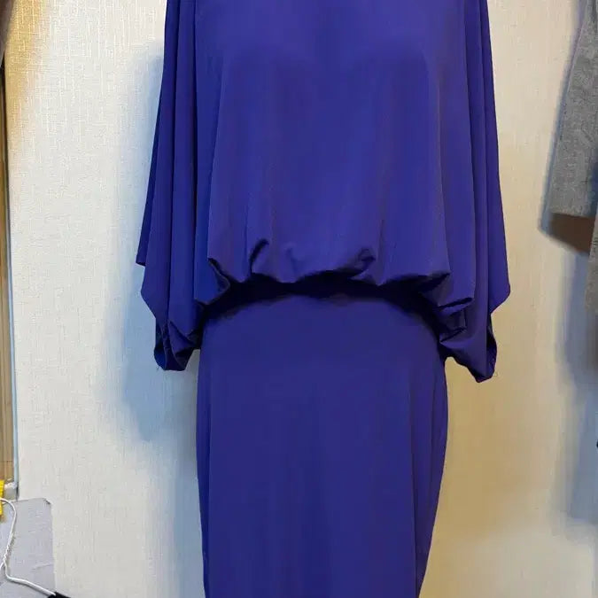 [BUNJANG] Purple Pleated Long Dress / 퍼플 플리츠 원피스 등플러팅 맥저지원단