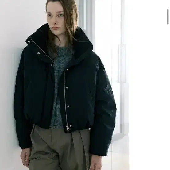 [BUNJANG] Frontrow Knit Collar Puffer Jacket / 프론트로우 니트 카라 푸퍼자켓