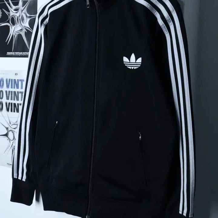 [BUNJANG] Adidas Track Top Zip-Up Jersey Jacket / (S) 아디다스 집업져지 트랙탑 구파버 블랙 올드스쿨 검흰-176DE