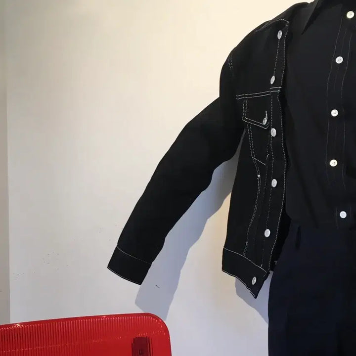 [BUNJANG] Sandro Stitch Jacket Black / [M] 산드로 스티치 자켓 블랙