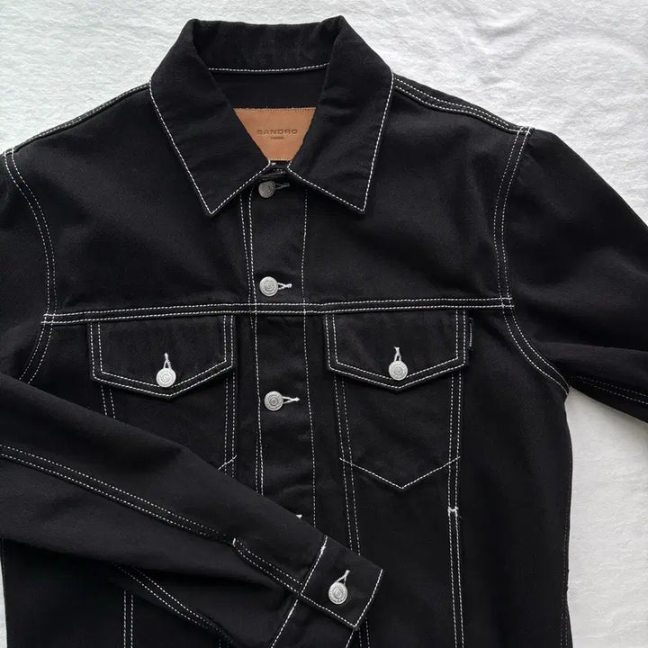 [BUNJANG] Sandro Stitch Jacket Black / [M] 산드로 스티치 자켓 블랙