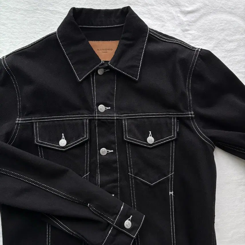 [BUNJANG] Sandro Stitch Jacket Black / [M] 산드로 스티치 자켓 블랙
