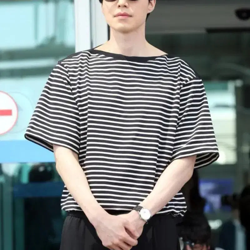 [BUNJANG] Juunj Boat Neck Striped Border T-shirt / 준지 juunj / 준지 보트넥 스트라이프 보더티 티셔츠