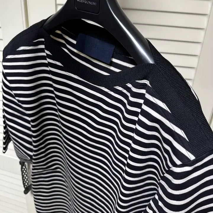 [BUNJANG] Juunj Boat Neck Striped Border T-shirt / 준지 juunj / 준지 보트넥 스트라이프 보더티 티셔츠