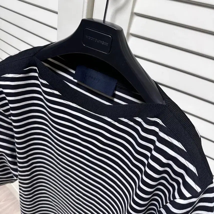 [BUNJANG] Juunj Boat Neck Striped Border T-shirt / 준지 juunj / 준지 보트넥 스트라이프 보더티 티셔츠