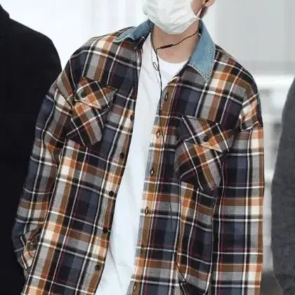 [BUNJANG] Fear of God Denim Collar Tartan Check Shirt / 피어오브갓 정품 데님카라 타탄 체크셔츠