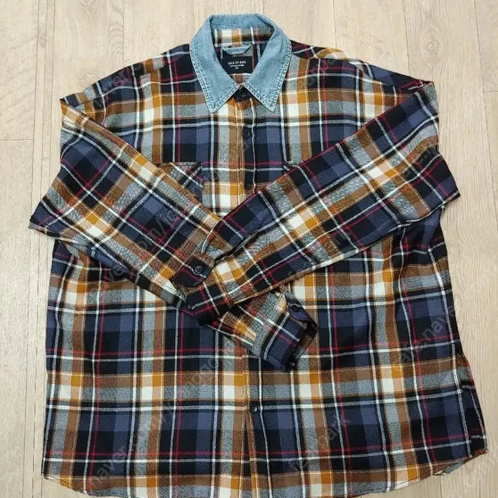[BUNJANG] Fear of God Denim Collar Tartan Check Shirt / 피어오브갓 정품 데님카라 타탄 체크셔츠