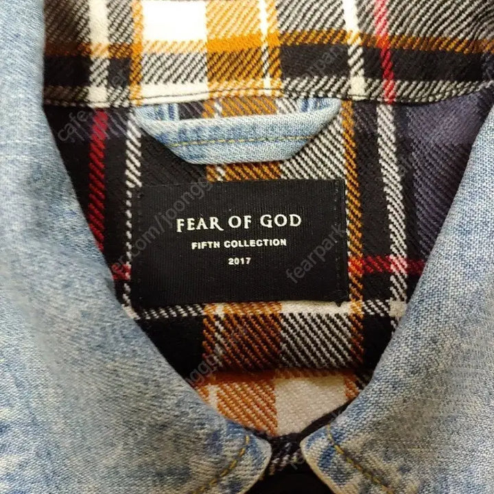 [BUNJANG] Fear of God Denim Collar Tartan Check Shirt / 피어오브갓 정품 데님카라 타탄 체크셔츠