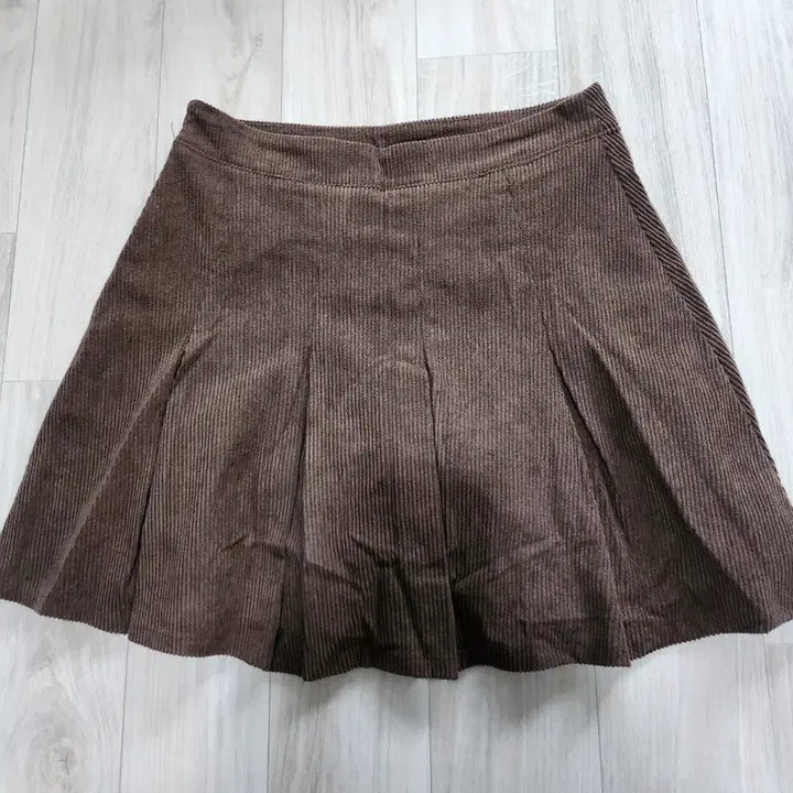 [BUNJANG] Corduroy Pleated Mini Skirt (Brown) / 코듀로이 플리츠 미니스커트m 브라운 새상품