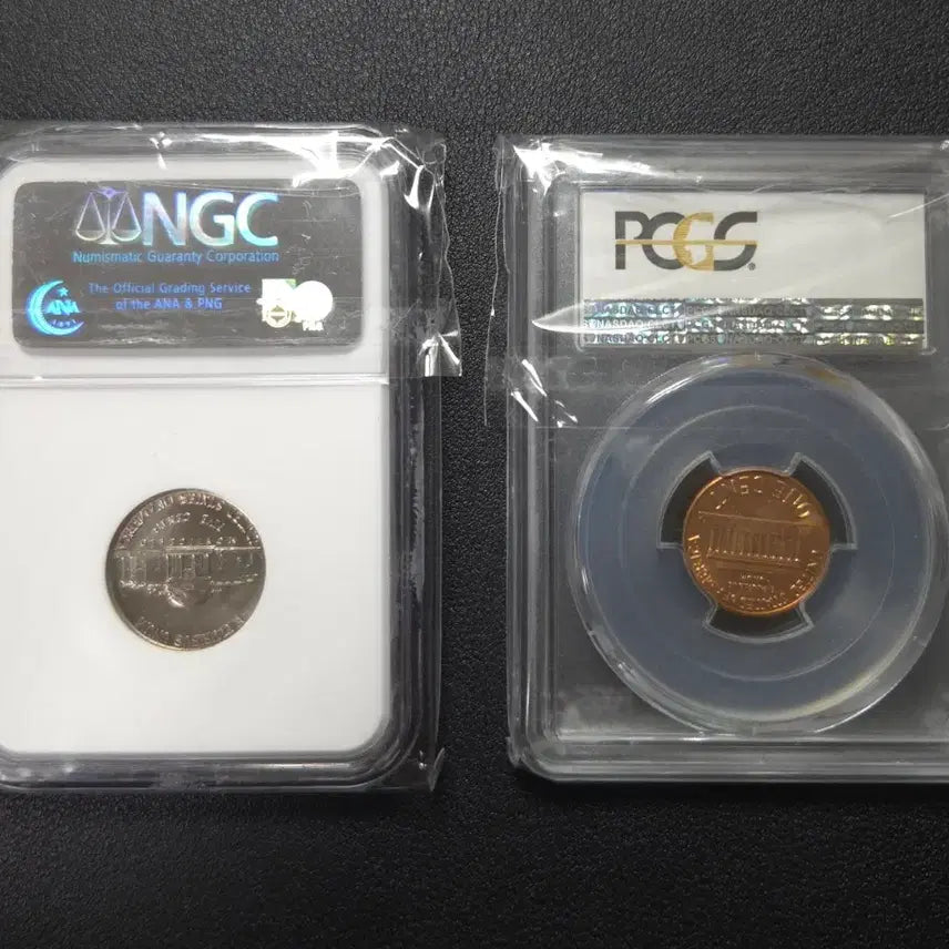 [BUNJANG] 1962 Lincoln Cent (MS65) &amp; 1994 Jefferson Nickel (MS64) Coin Set / 미국 1962년 1센트65등급 /1994년 5센트64등급 희귀동전수집용