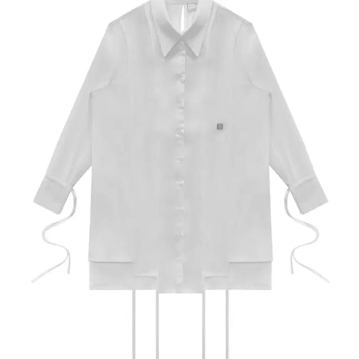 [SOLD OUT] 옷장 정리 트리밍버드 스텝 헴라인 롱 스트랩 셔츠 블랙