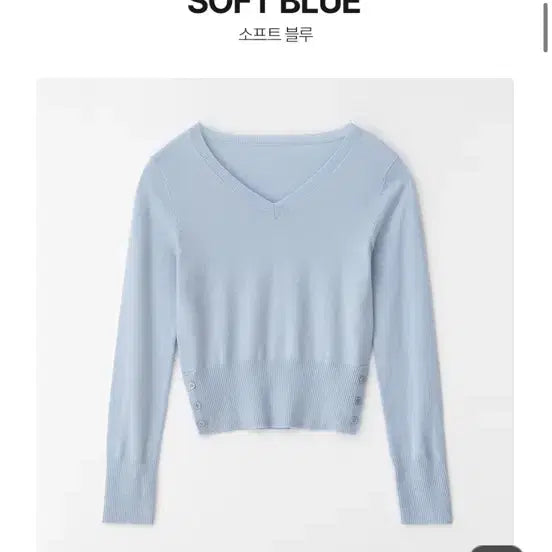 [BUNJANG] Kinda Me Mini Wool V-Neck Knit Sweater / 새상품)카인다미 미니 울 브이넥 니트 화이트  블랙 소라