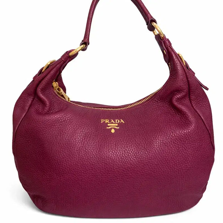 [BUNJANG] Prada Vit.Daino Leather Shoulder Bag (Amethyst) / [급처] 프라다 Vit.Daino 가죽 숄더백 (자주색)