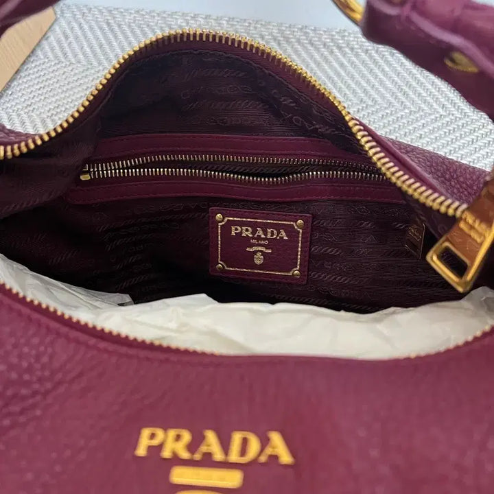 [BUNJANG] Prada Vit.Daino Leather Shoulder Bag (Amethyst) / [급처] 프라다 Vit.Daino 가죽 숄더백 (자주색)