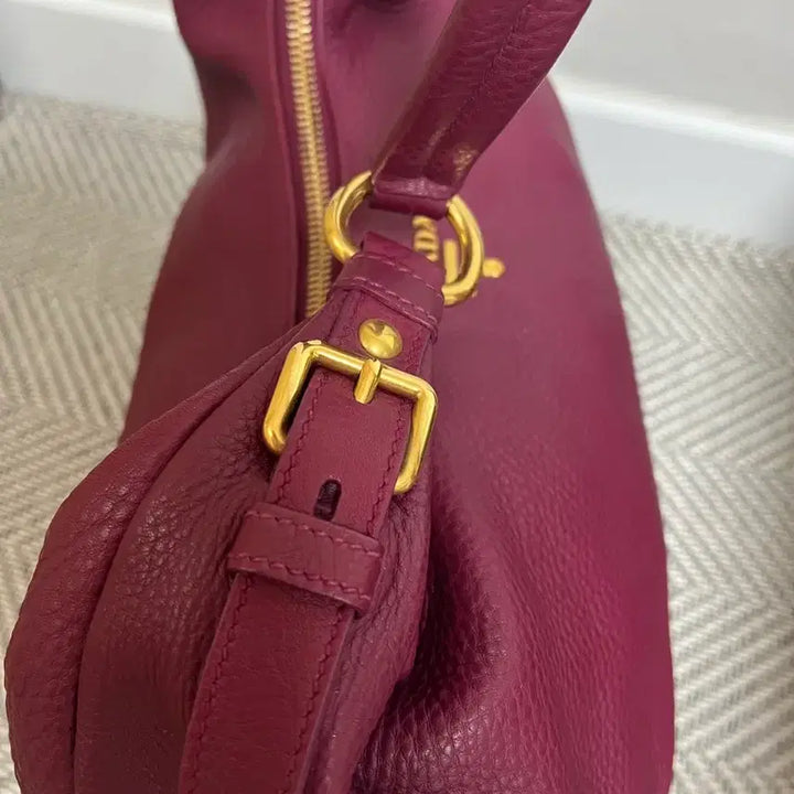 [BUNJANG] Prada Vit.Daino Leather Shoulder Bag (Amethyst) / [급처] 프라다 Vit.Daino 가죽 숄더백 (자주색)