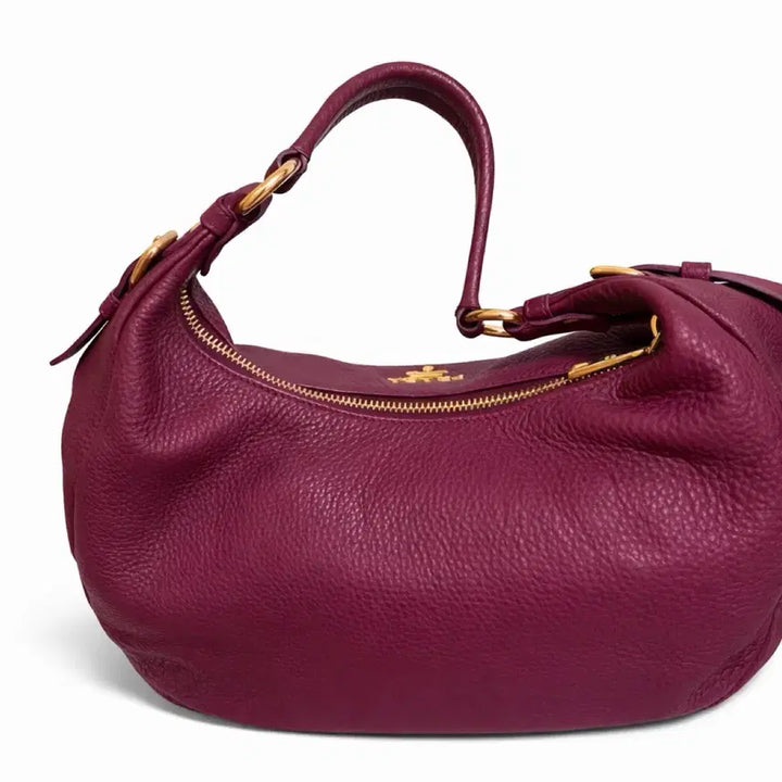 [BUNJANG] Prada Vit.Daino Leather Shoulder Bag (Amethyst) / [급처] 프라다 Vit.Daino 가죽 숄더백 (자주색)