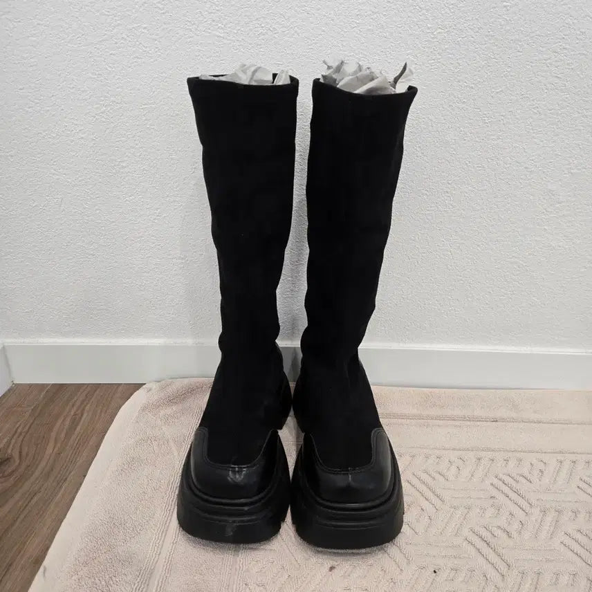 [BUNJANG] Unbranded Suede Black Long Boots / 롱부츠 225 굽6센티