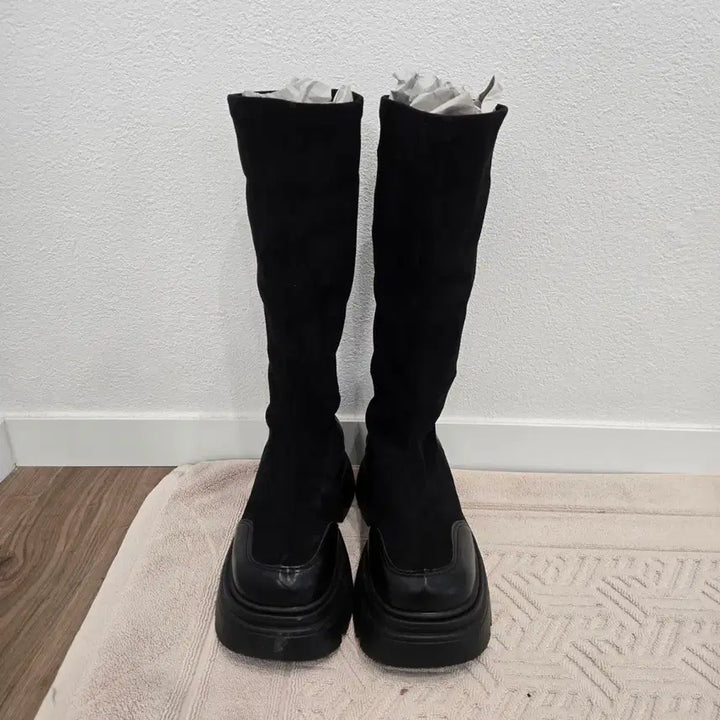 [BUNJANG] Unbranded Suede Black Long Boots / 롱부츠 225 굽6센티