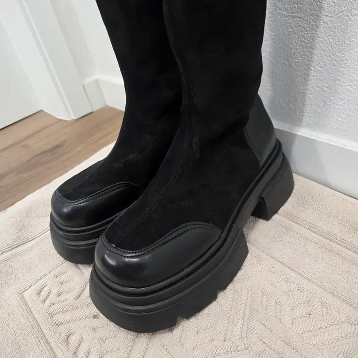 [BUNJANG] Unbranded Suede Black Long Boots / 롱부츠 225 굽6센티