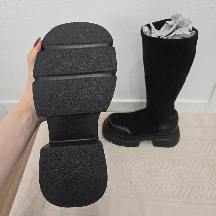 [BUNJANG] Unbranded Suede Black Long Boots / 롱부츠 225 굽6센티