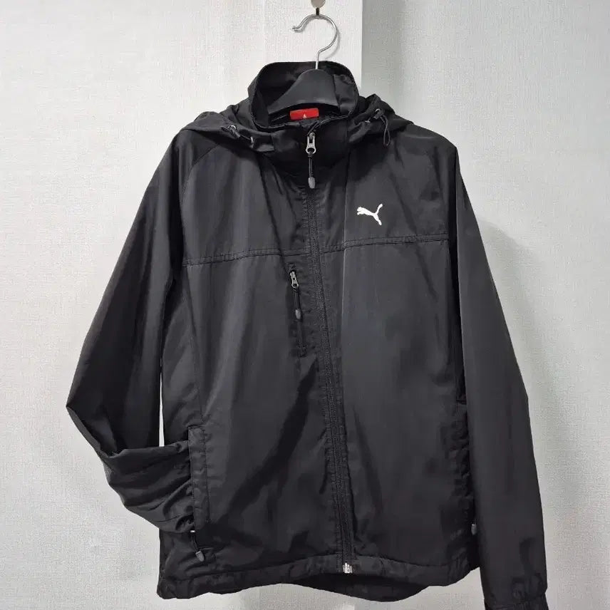 [BUNJANG] Puma Black Windbreaker Hooded Zip-up Jacket / 푸마 블랙 바람막이 후드집업