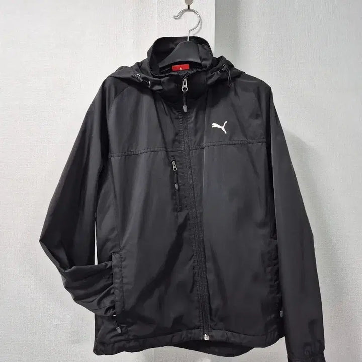 [BUNJANG] Puma Black Windbreaker Hooded Zip-up Jacket / 푸마 블랙 바람막이 후드집업