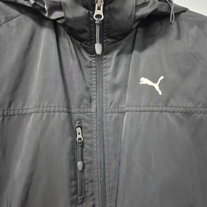 [BUNJANG] Puma Black Windbreaker Hooded Zip-up Jacket / 푸마 블랙 바람막이 후드집업
