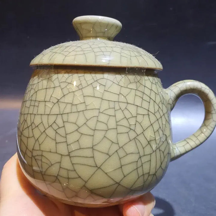 [BUNJANG] Celadon Porcelain Lidded Cup / 빙열문 유개 잔