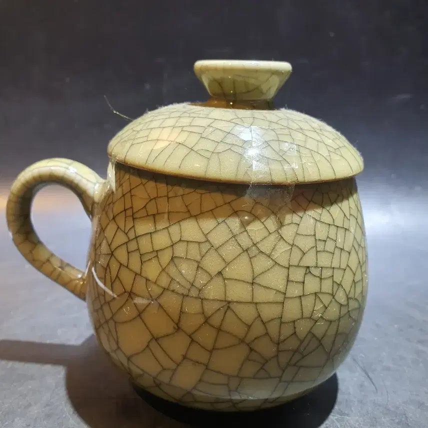 [BUNJANG] Celadon Porcelain Lidded Cup / 빙열문 유개 잔