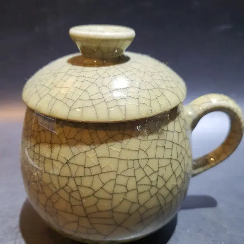 [BUNJANG] Celadon Porcelain Lidded Cup / 빙열문 유개 잔