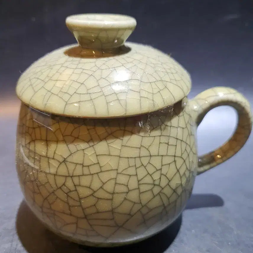 [BUNJANG] Celadon Porcelain Lidded Cup / 빙열문 유개 잔