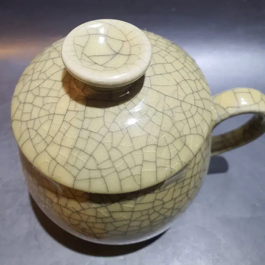 [BUNJANG] Celadon Porcelain Lidded Cup / 빙열문 유개 잔
