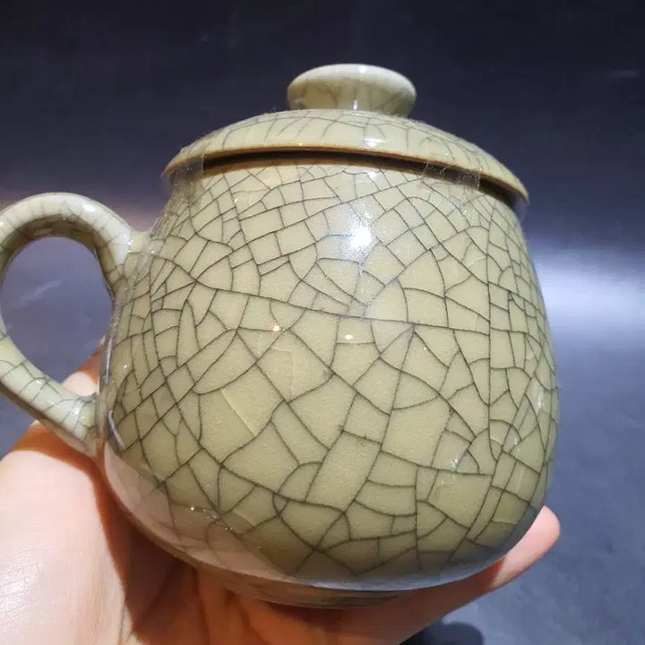 [BUNJANG] Celadon Porcelain Lidded Cup / 빙열문 유개 잔