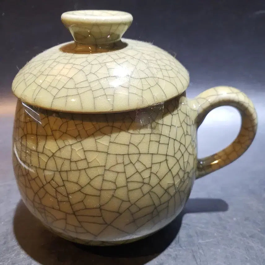 [BUNJANG] Celadon Porcelain Lidded Cup / 빙열문 유개 잔