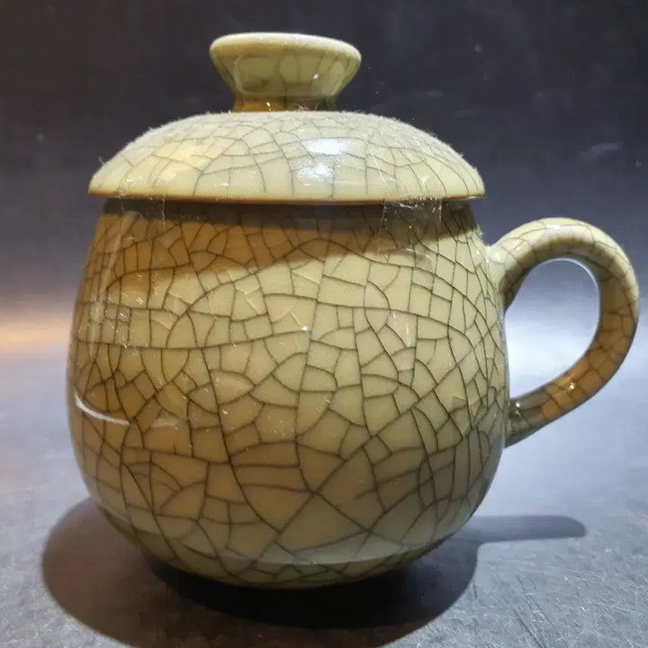 [BUNJANG] Celadon Porcelain Lidded Cup / 빙열문 유개 잔
