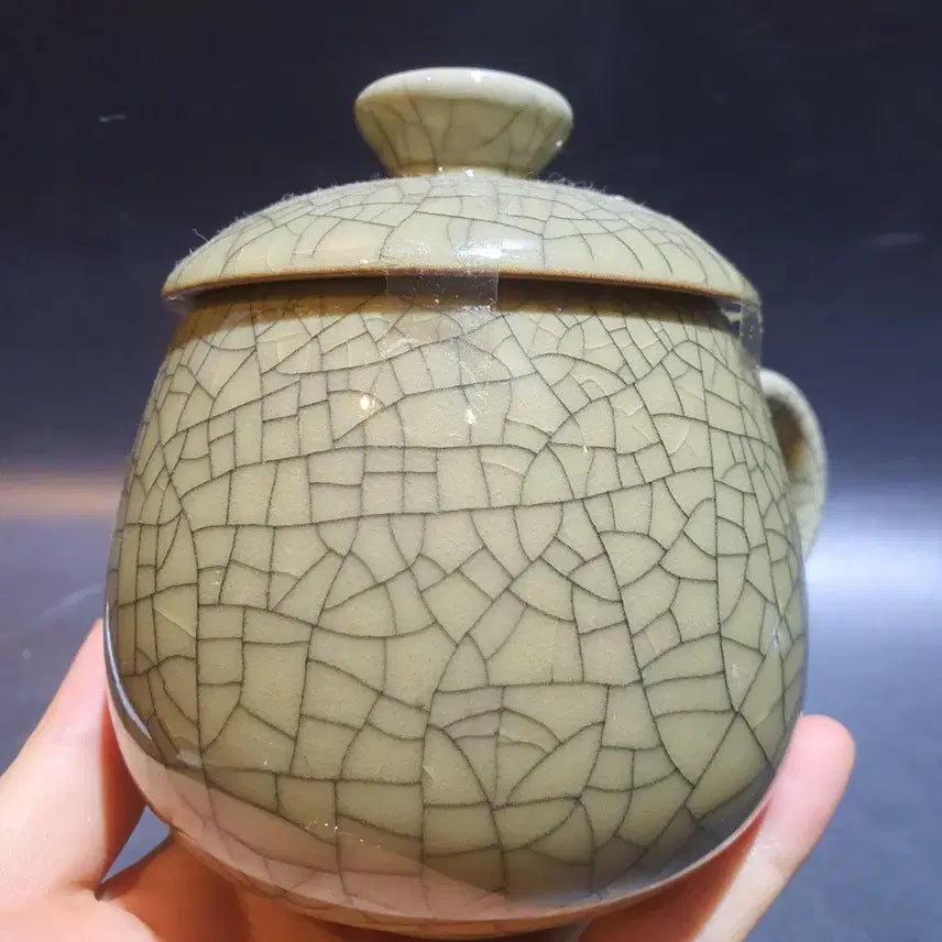 [BUNJANG] Celadon Porcelain Lidded Cup / 빙열문 유개 잔