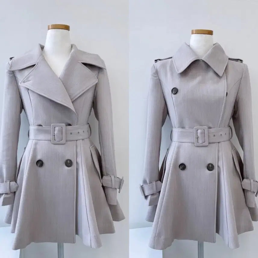 [BUNJANG] Mayyun Short Trench Coat - Milk Gray (S) / 메이윤 숏트렌치 밀크그레이s