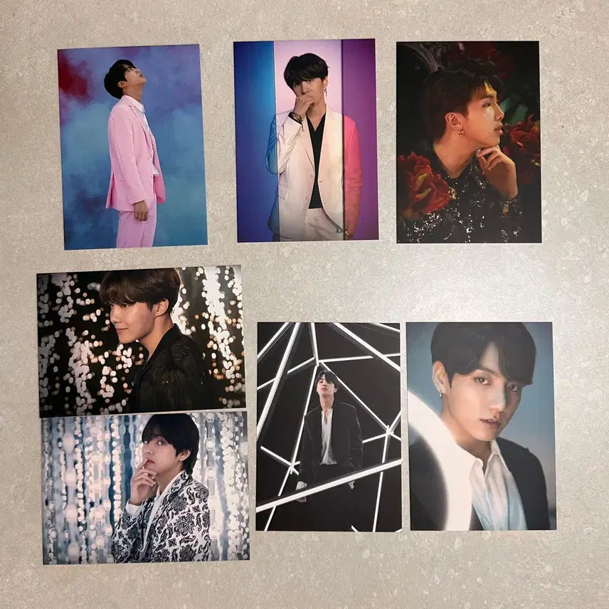 [BUNJANG] BTS VT Signed Photo 2 Set / 방탄소년단 vt 사인 포토 2set(14pcs)