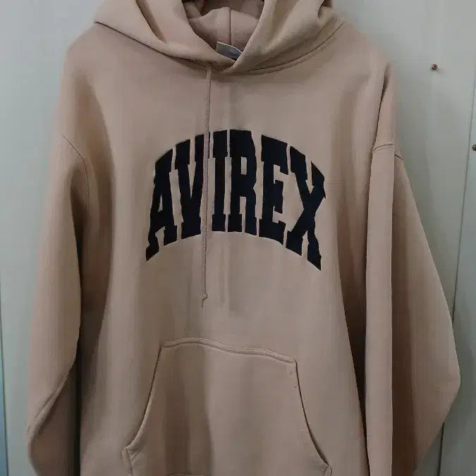[BUNJANG] Avirex Hooded Sweatshirt Beige L / AVIREX아비렉스 후드티 L사이즈 베이지 앞면얼룩점2개 및 얼룩다수