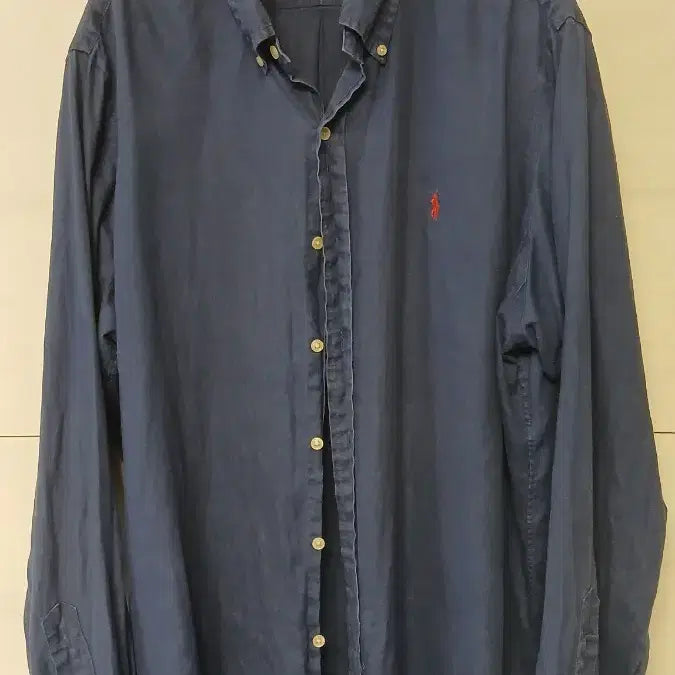 [BUNJANG] Polo Ralph Lauren Blue Linen Shirt L / 폴로 랄프로렌 블루 린넨 셔츠 L사이즈 사용감있음 뒷면작은점사진확인