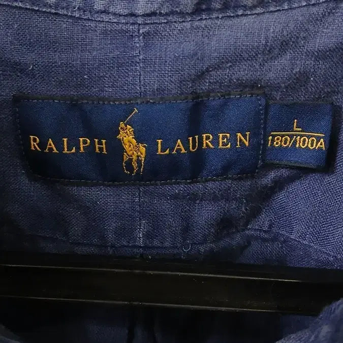 [BUNJANG] Polo Ralph Lauren Blue Linen Shirt L / 폴로 랄프로렌 블루 린넨 셔츠 L사이즈 사용감있음 뒷면작은점사진확인