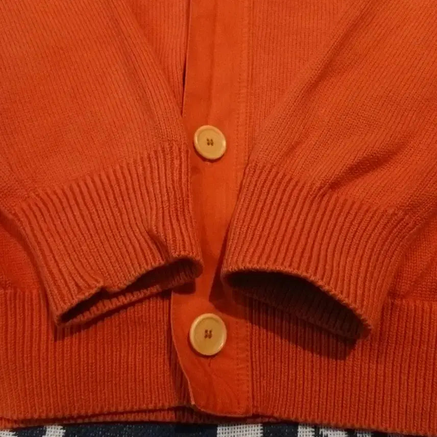 [BUNJANG] Lacoste Pigment Orange Croc Patch Logo Cotton Knit Blouson / 라코스테 피그먼트 오렌지 크록패치 로고 히든지퍼 블루종타입 코튼 니트 가