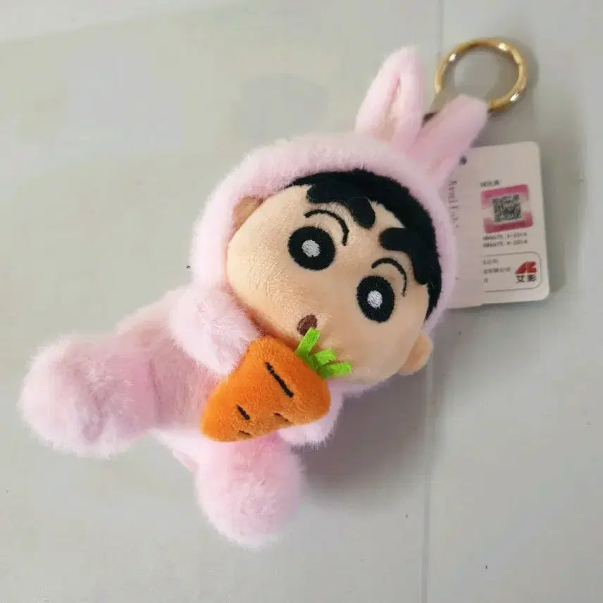 [BUNJANG] Crayon Shin-chan Pink Rabbit Plush Doll &amp; Keyring / 새것 토끼짱구 짱구인형 짱구키링 짱구